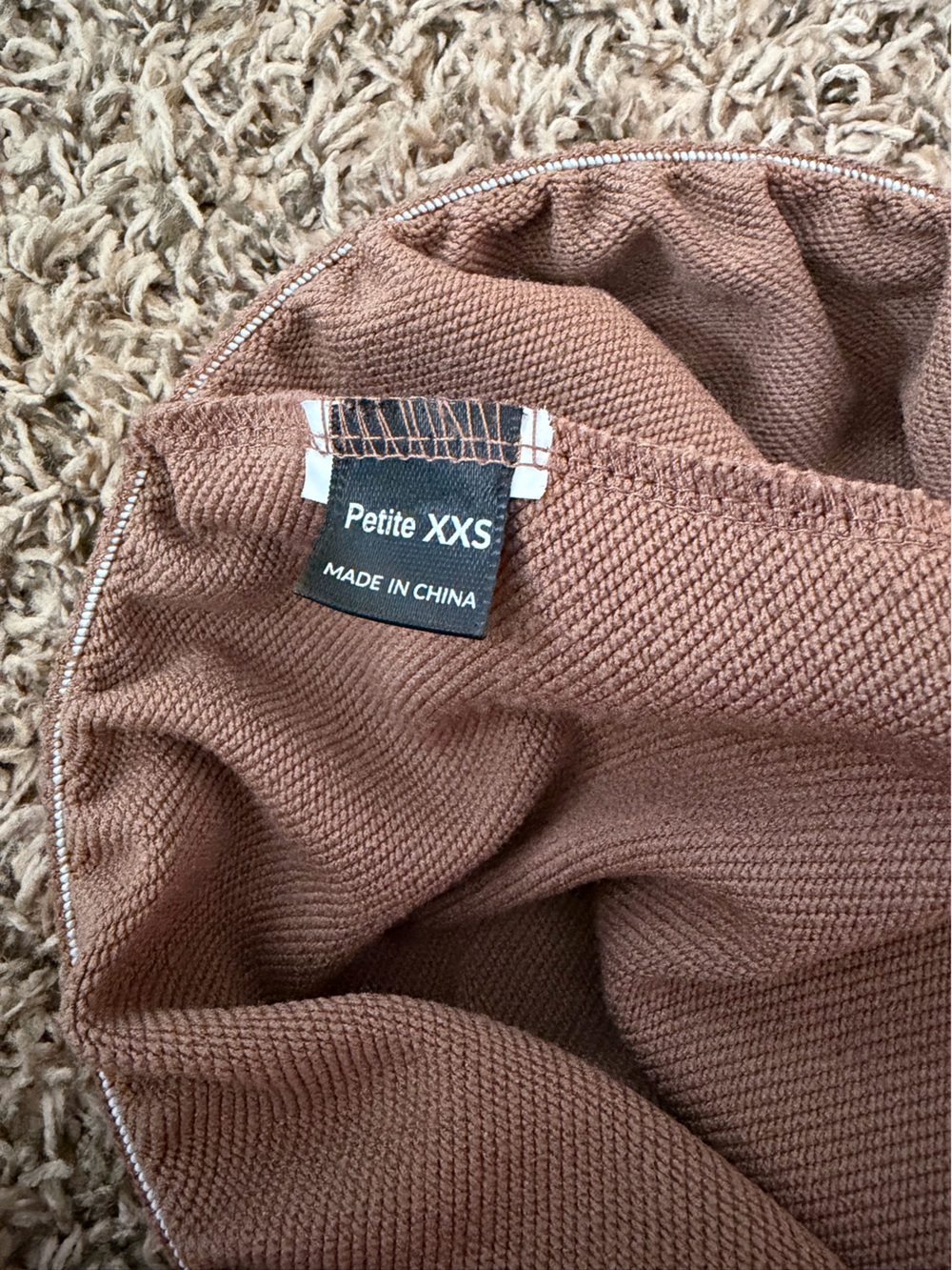 Mauve Brown Ribbed Drawstring Lounge Shorts - Picture 3 of 3
